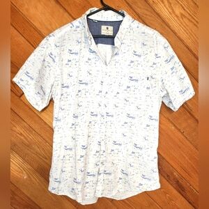 Steel & Jelly London XL short sleeved splatter print casual button down Shirt